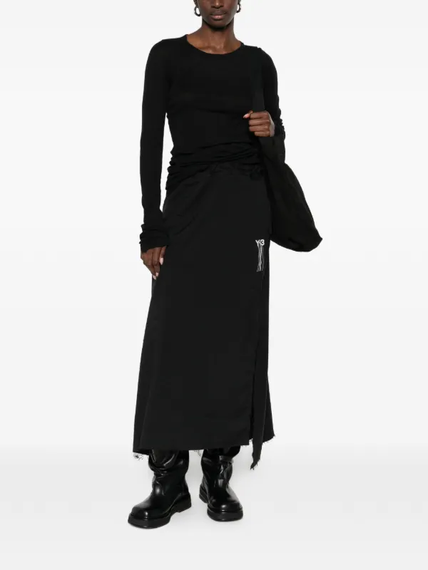 Y-3 ロングスカート ブラック Y-3 ロゴ スカート | ブラック | FARFETCH JP
