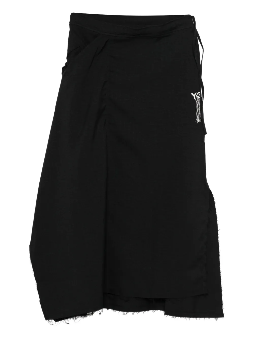 Y-3 logo-embroidered midi skirt - Nero