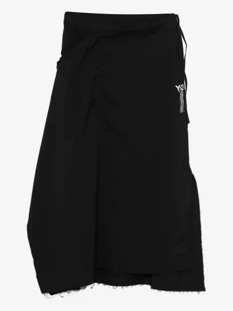 Y-3 logo-embroidered midi skirt