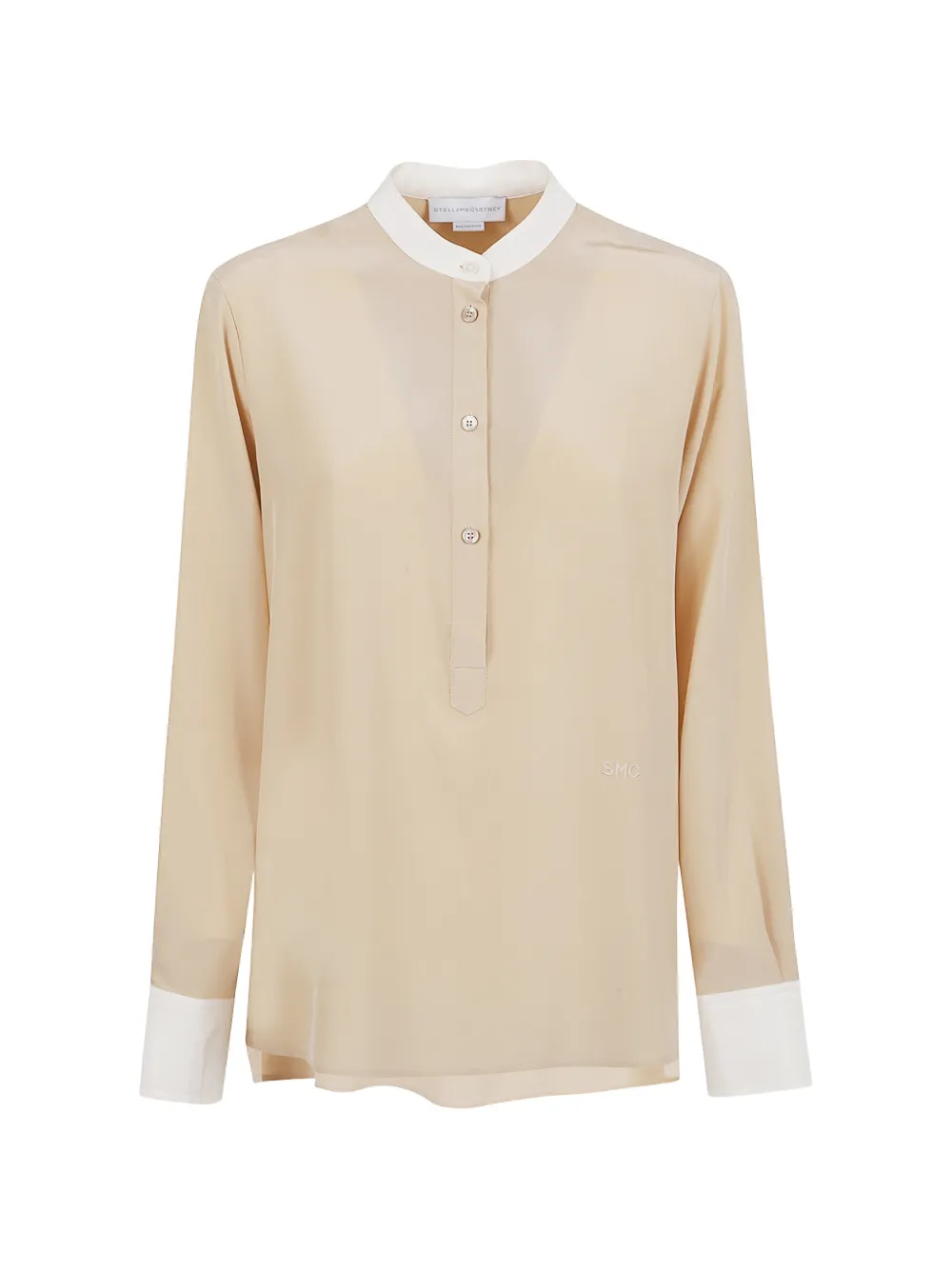 Stella McCartney contrast-panel long-sleeve blouse - Toni neutri