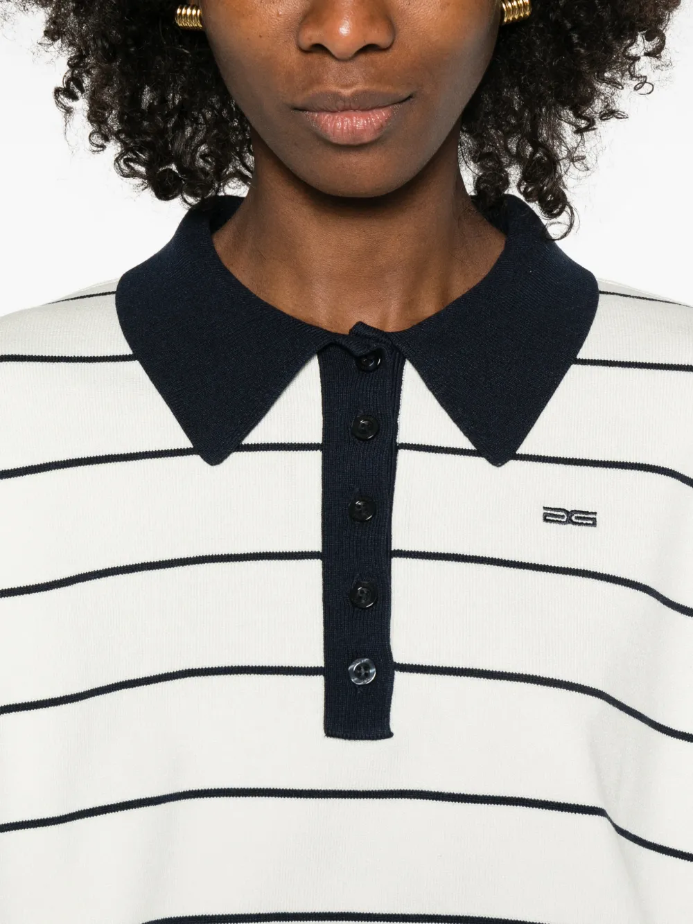 Gestuz GZtaige gestreepte polotop Wit