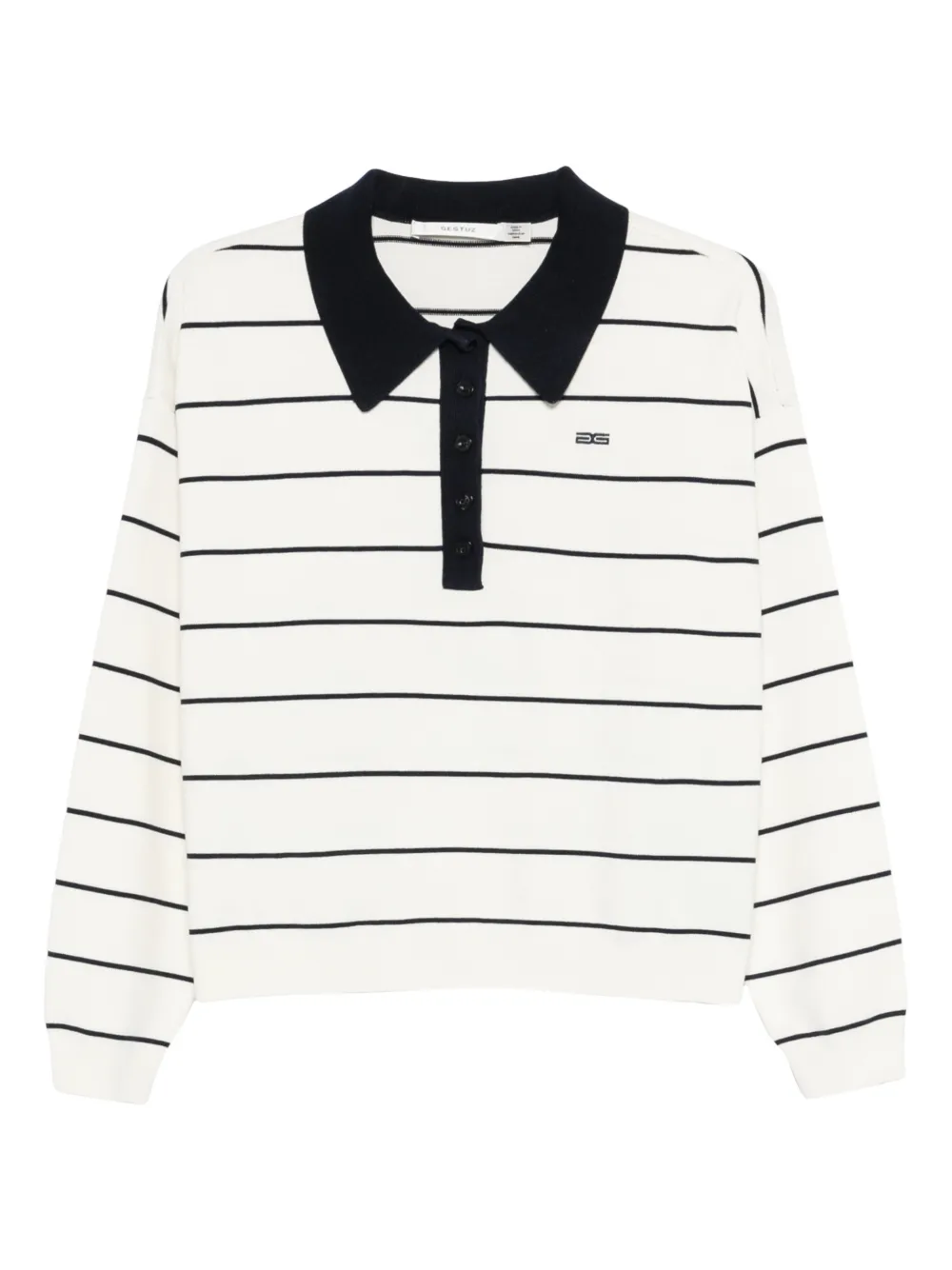 Gestuz GZtaige striped polo top - Bianco