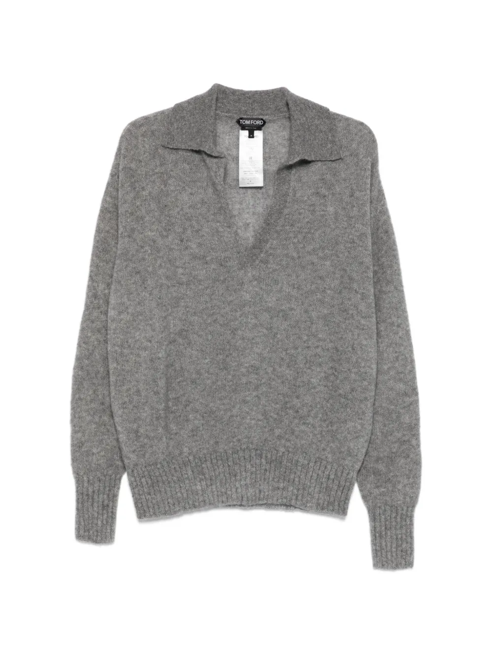TOM FORD V-neck collared sweater - Grigio