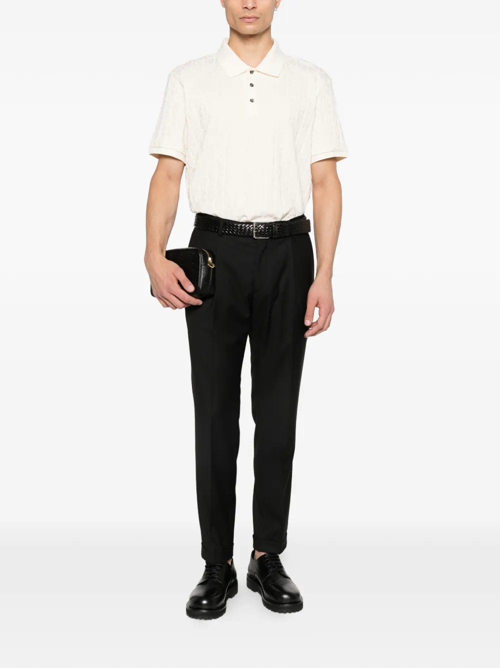 Calvin Klein logo-jacquard polo shirt - Beige