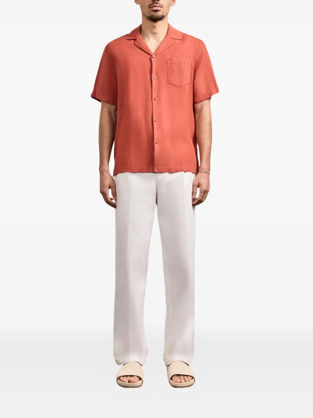 Frescobol Carioca Angelo chest-pocket short-sleeve shirt - Oranje