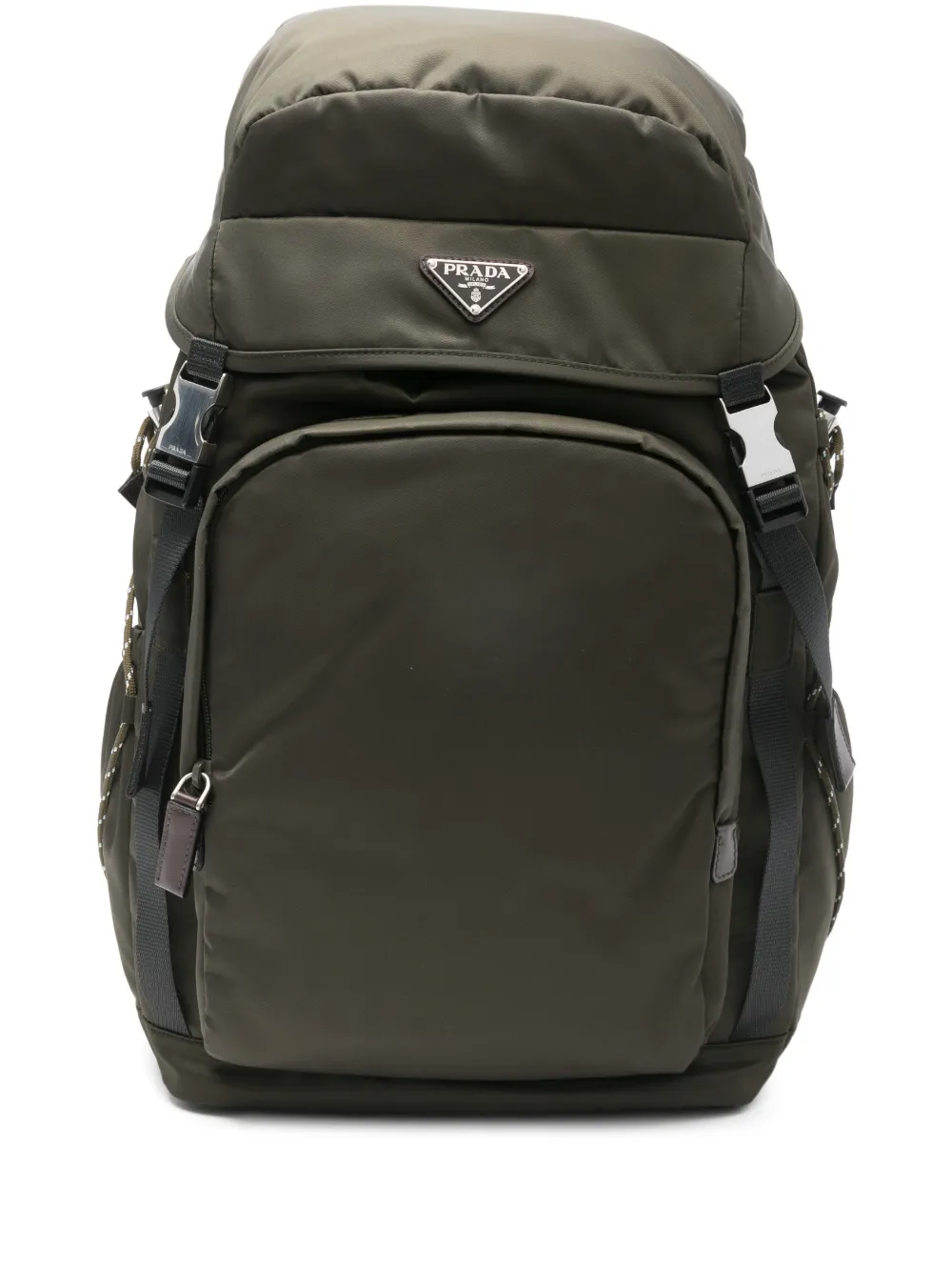 Prada logo-plaque backpack - Verde