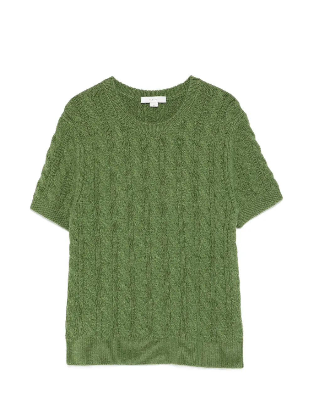 Vince cable-knit short-sleeve T-shirt - Verde