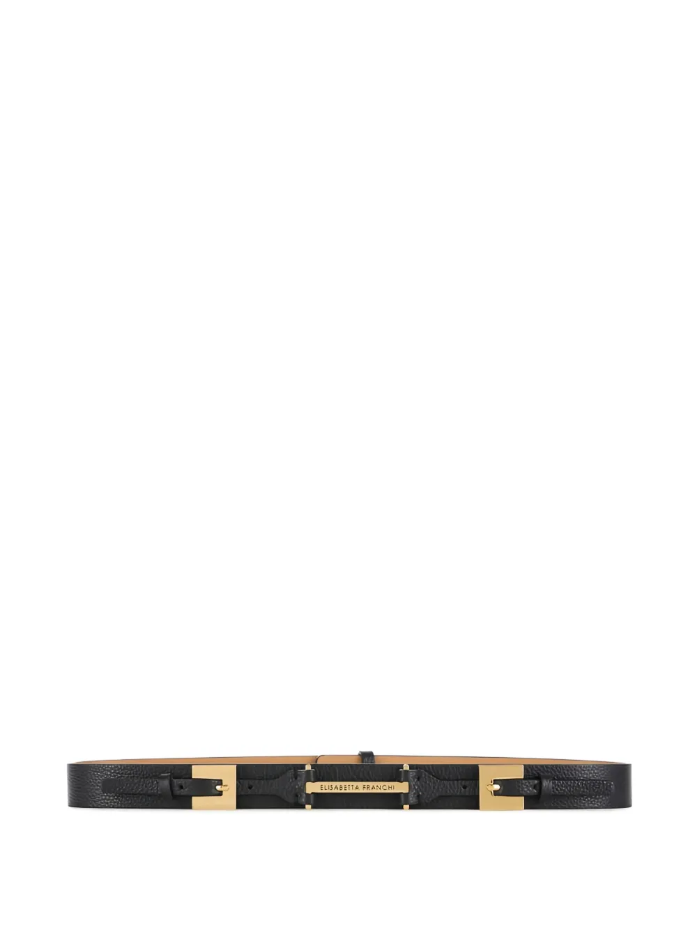 Elisabetta Franchi double buckle plate belt - Nero