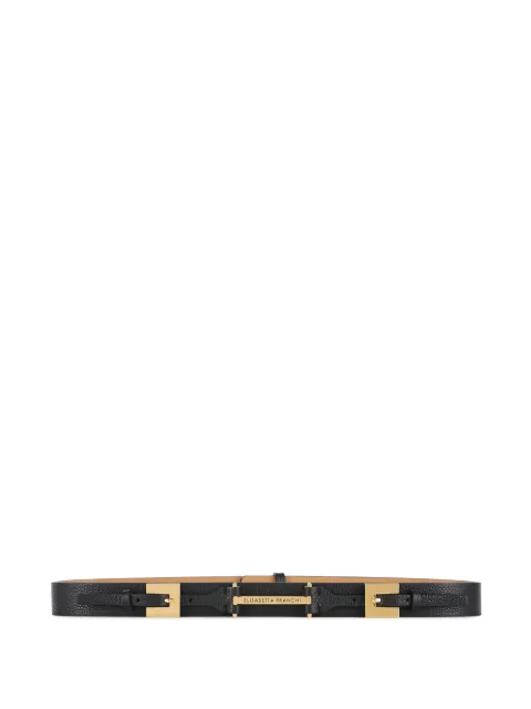 Elisabetta Franchi leather belt with double buckle
