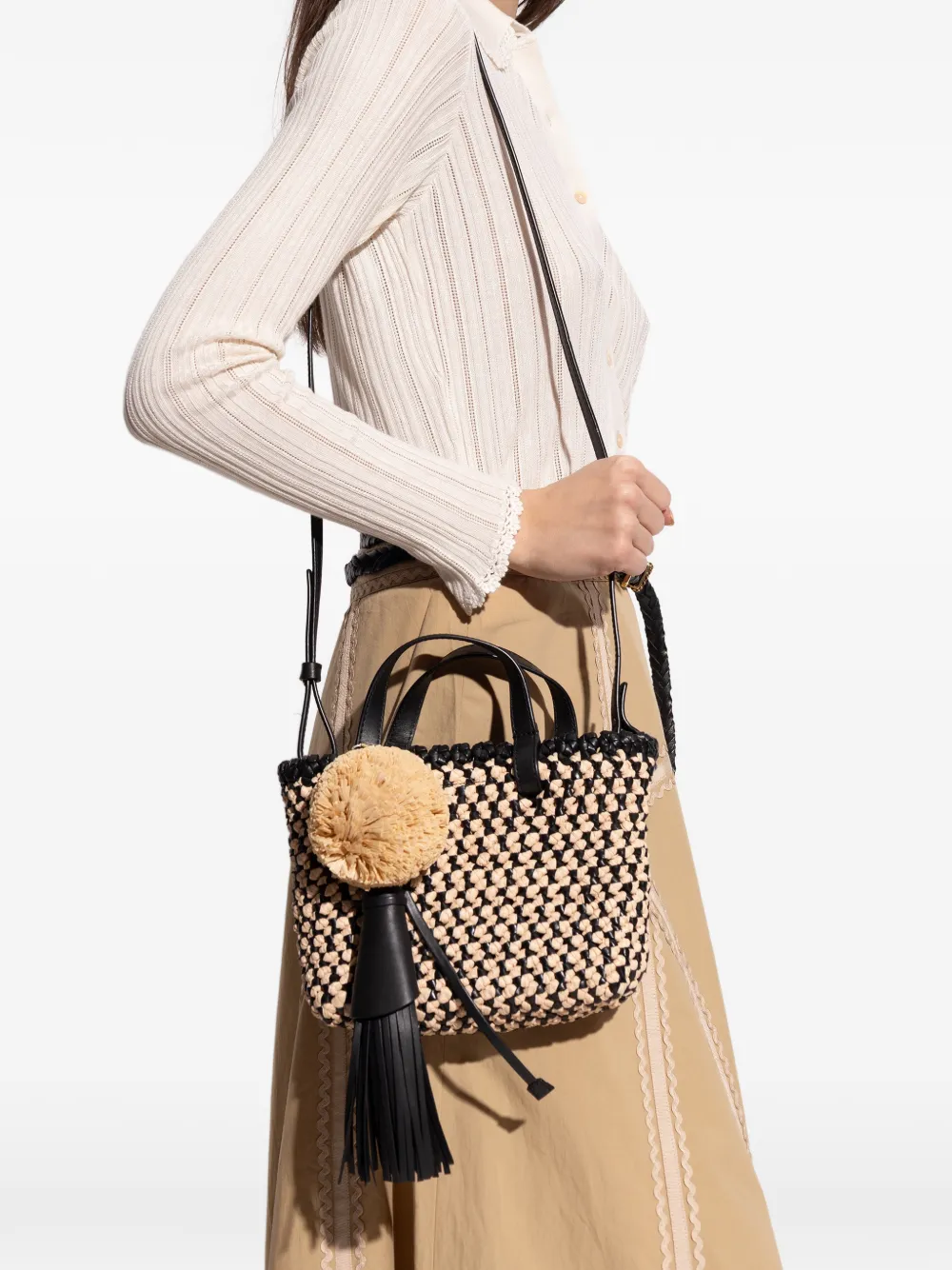 Ulla Johnson Lali woven tote bag - Zwart