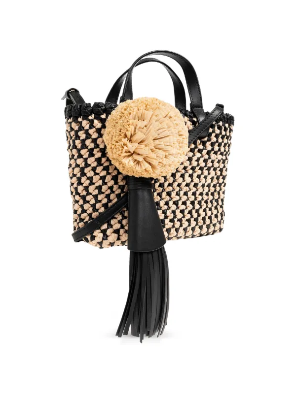 Ulla Johnson Lali Woven Tote Bag in Black