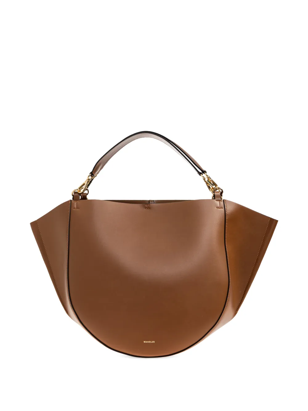 Wandler Hortensia curve strap leather tote bag - Marrone