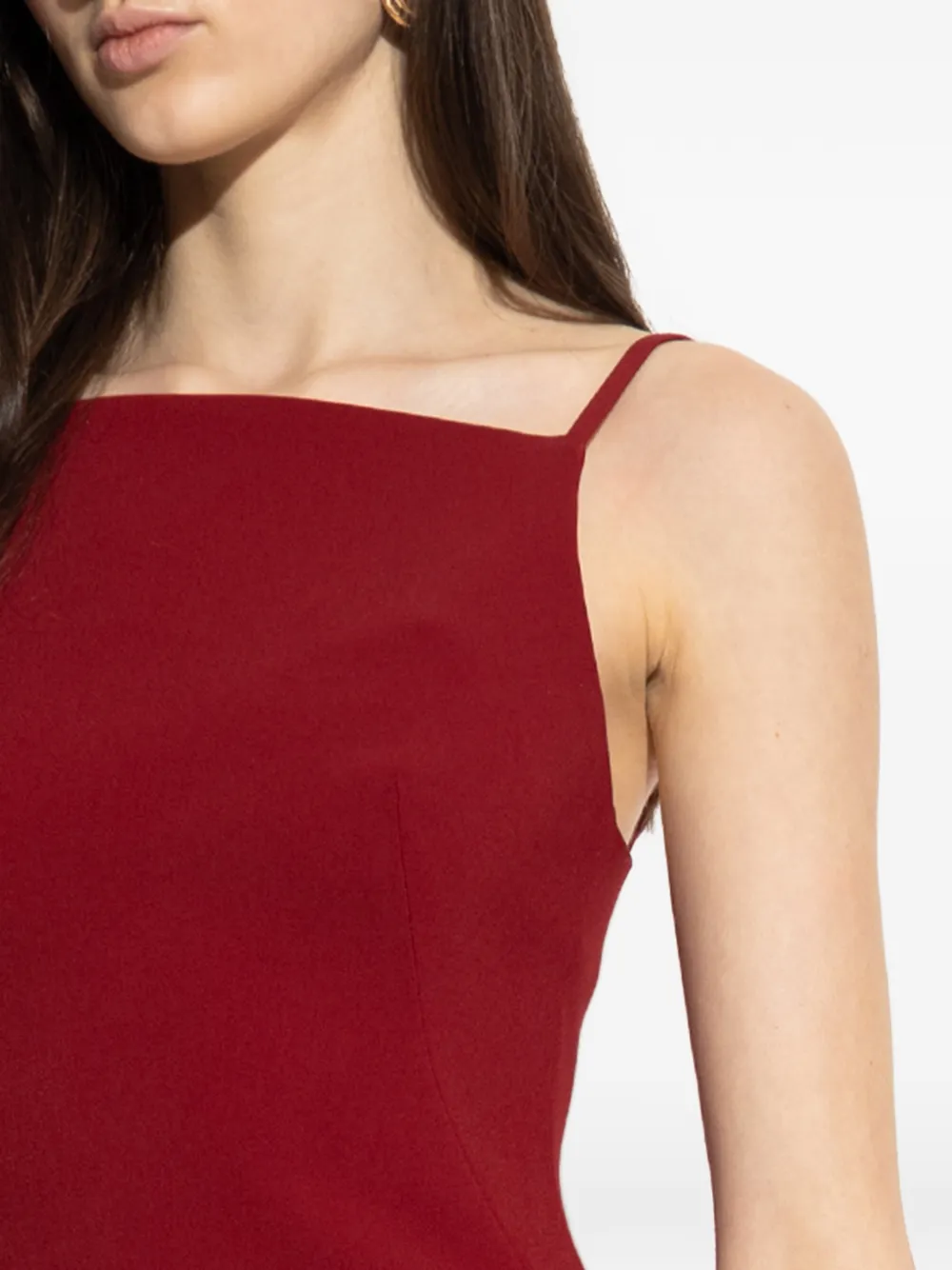 Givenchy Midi-jurk met vierkante hals Rood