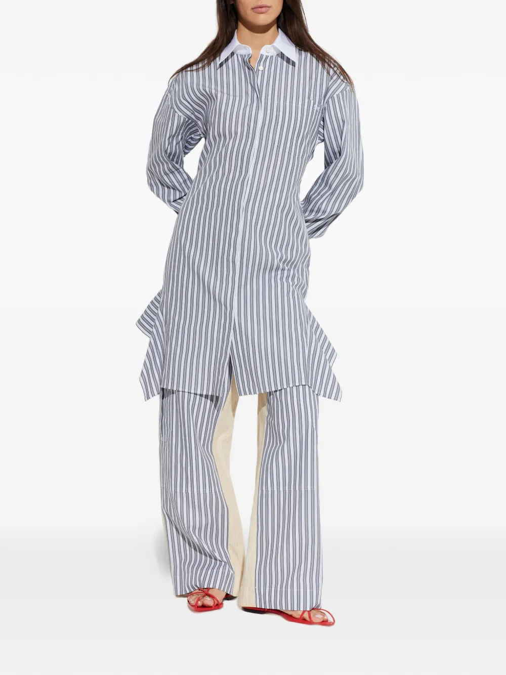 Stella McCartney striped shirt mini dress - Grijs