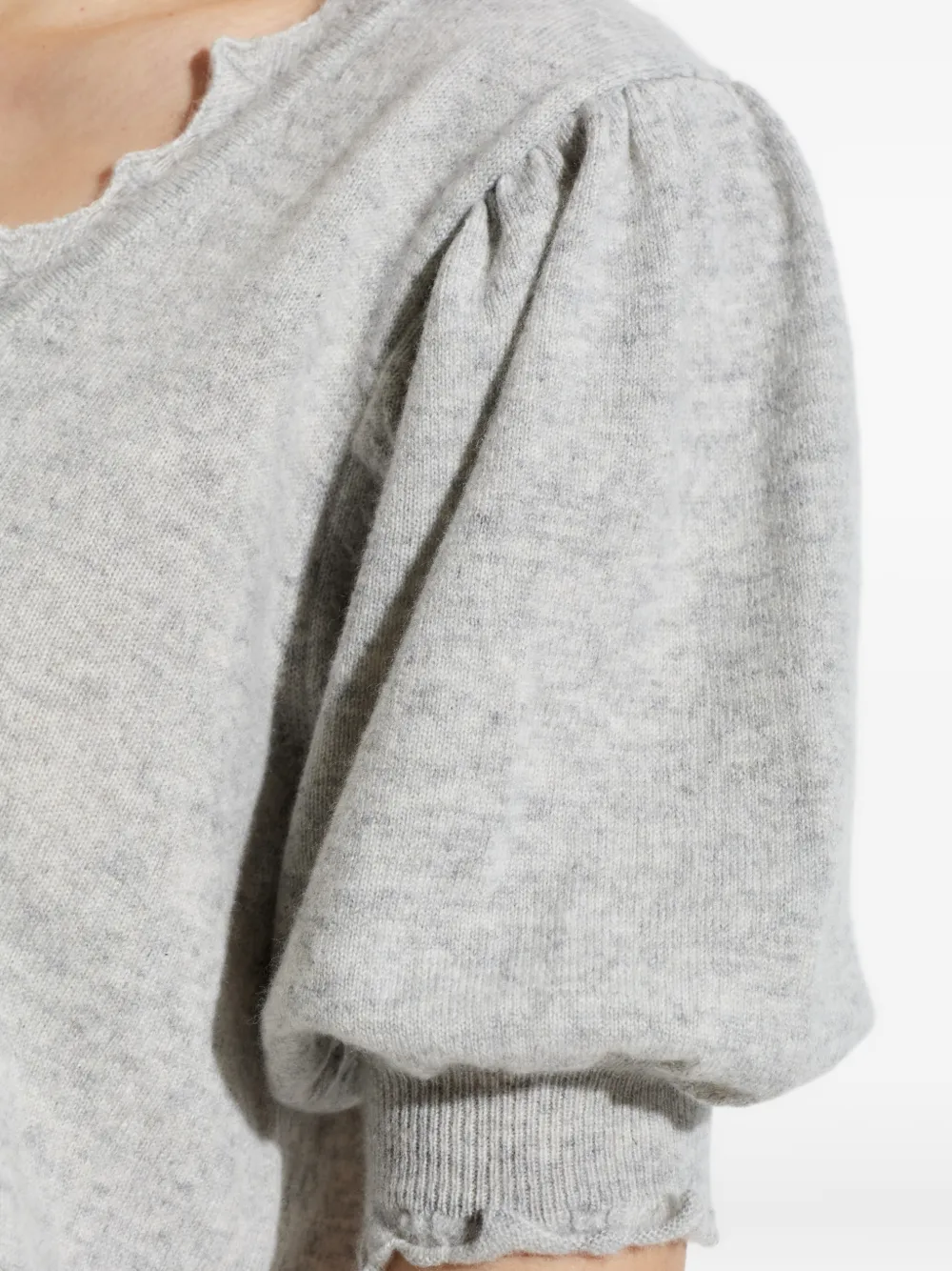 Ulla Johnson Polline T-shirt met ruchemouwen Grijs