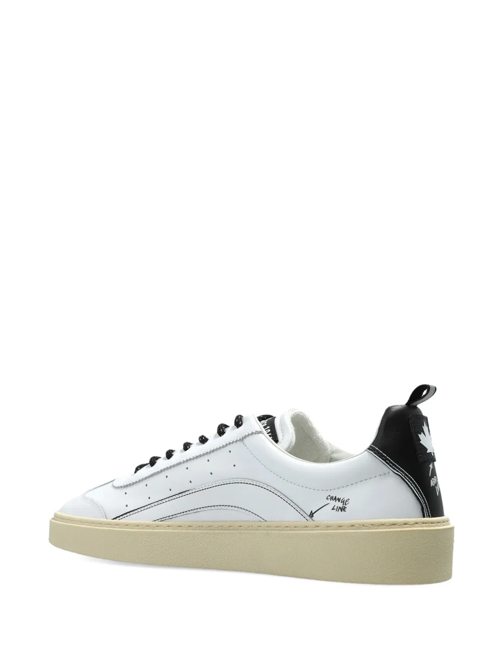 DSQUARED2 Leren sneakers met applicatie Wit