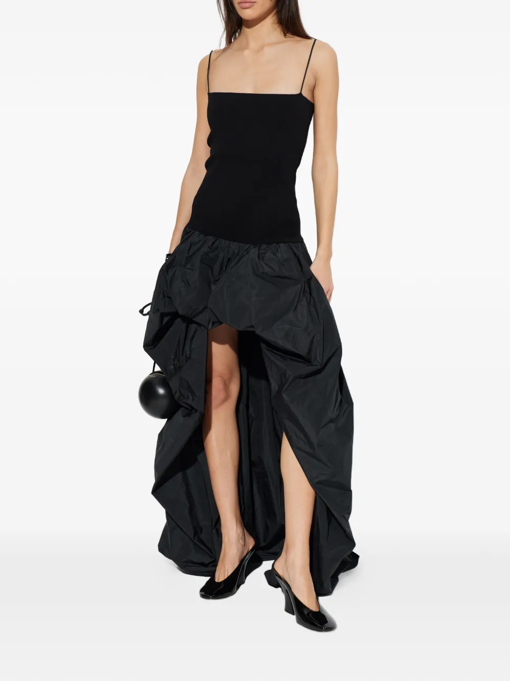 Stella McCartney asymmetrical sleeveless maxi dress - Zwart