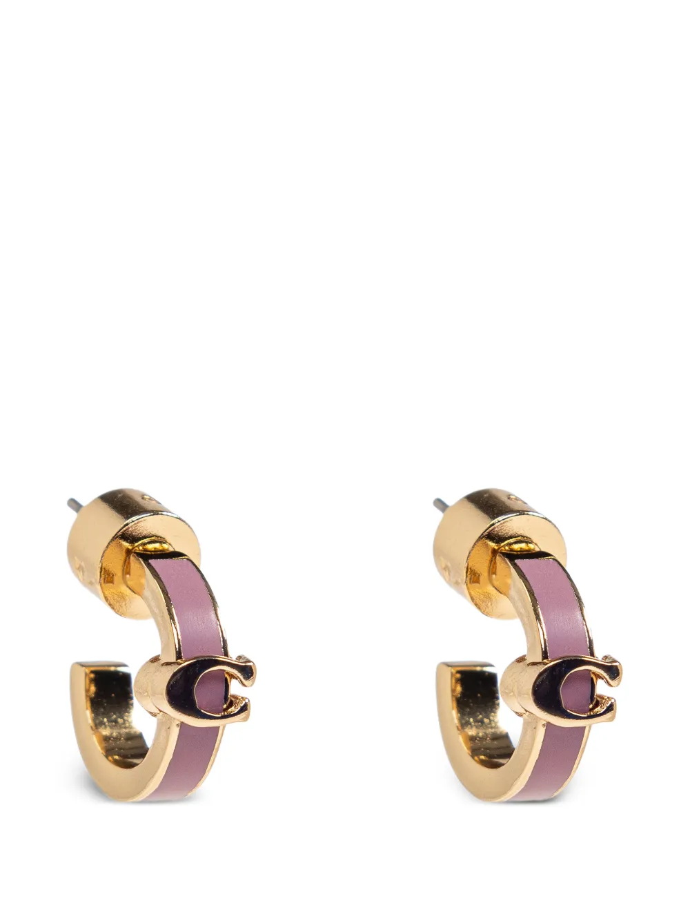 Coach logo hoop earrings - Oro