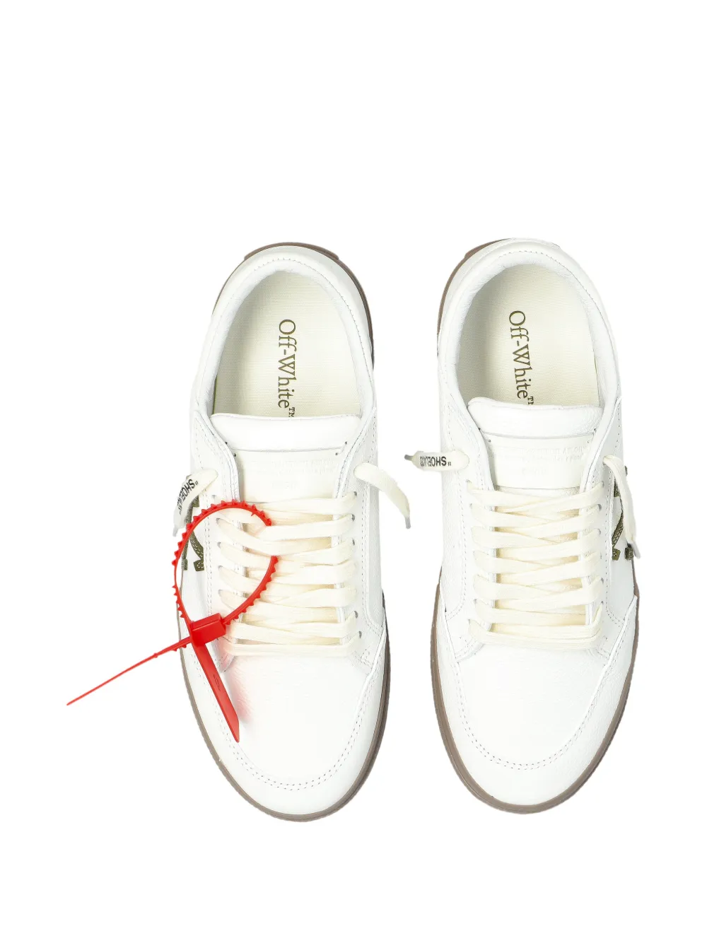 Off-White arrow-appliqué leather sneakers Wit