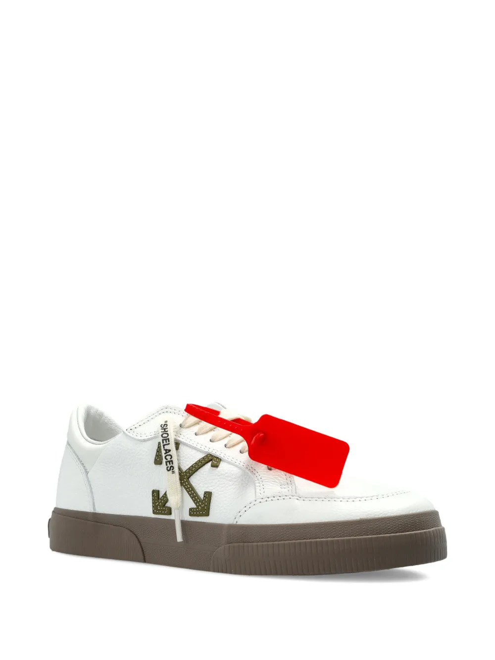 Off-White arrow-appliqué leather sneakers Wit