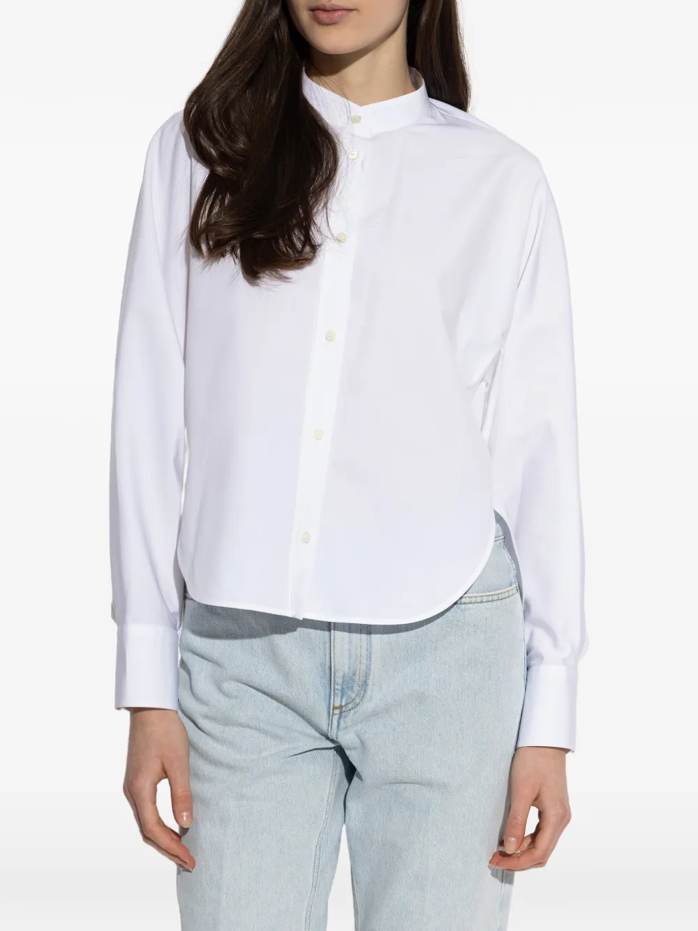  Givenchy Camisa Con Botones Sin Cuello - Blanco 