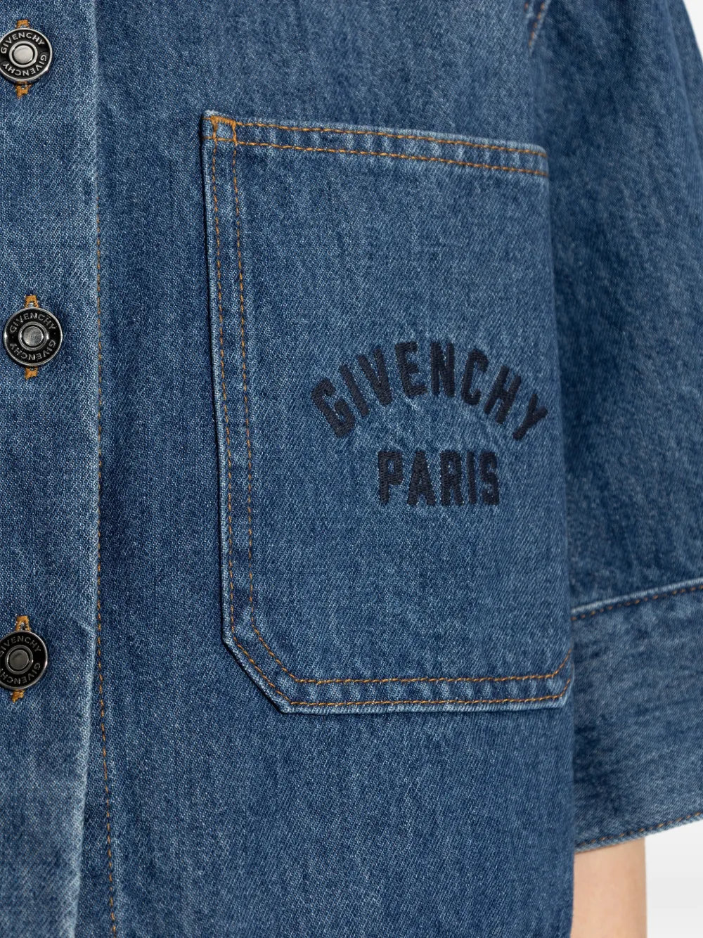 Givenchy Cocoon cropped denim blouse Blauw