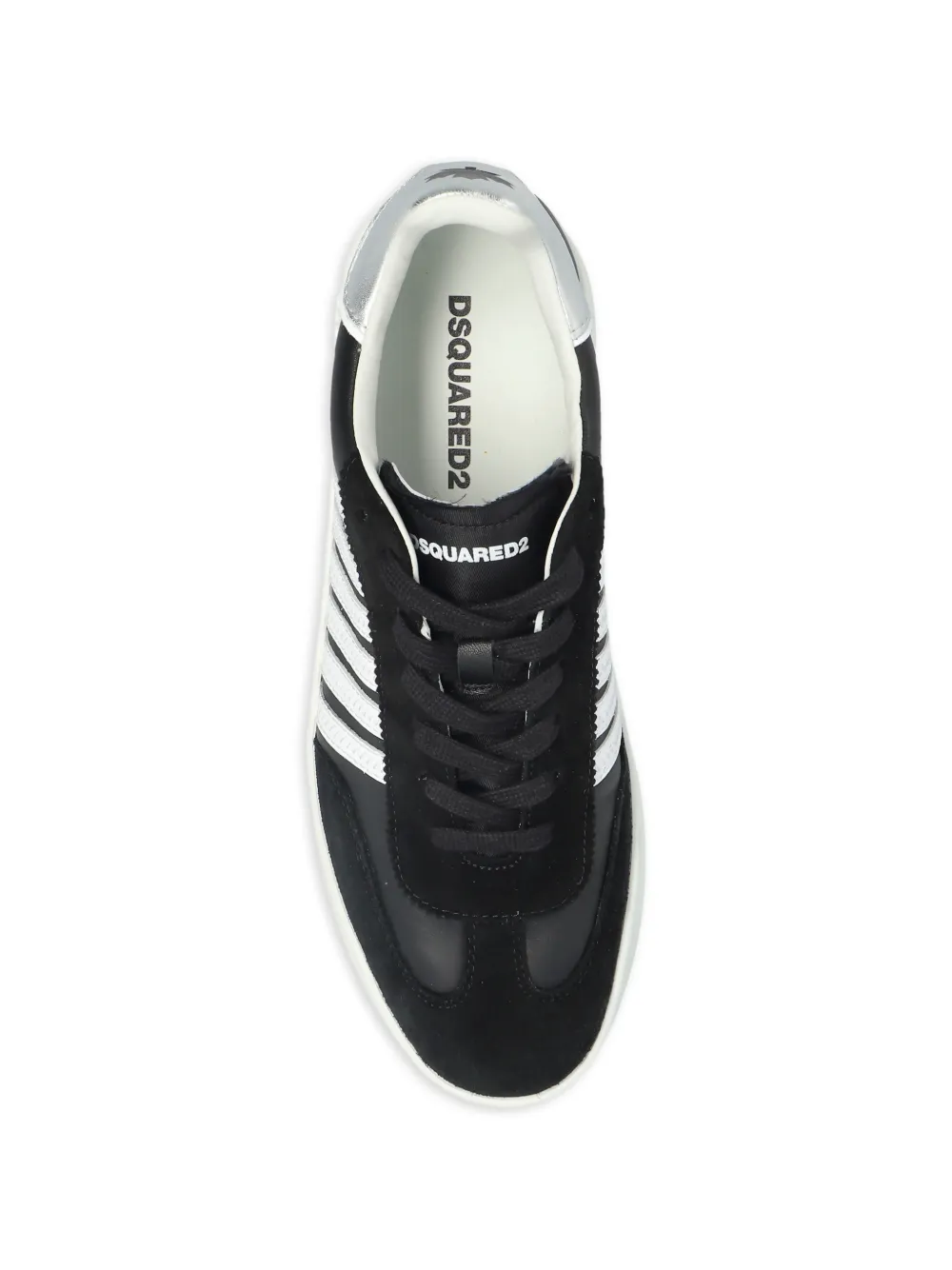 DSQUARED2 Gestreepte sneakers met veters Zwart