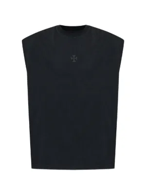 Saint Laurent logo-embroidered Ribbed Tank Top | Black | FARFETCH