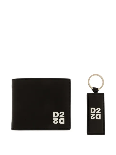 DSQUARED2 logo-print wallet and keyring set