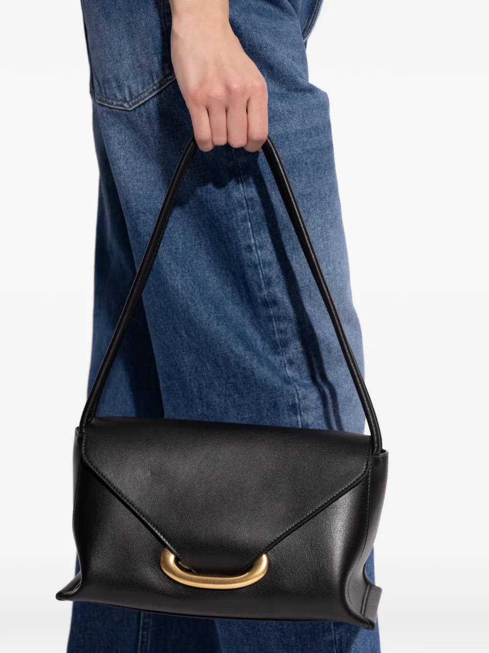 Wandler Veneto curved top handle tote bag - Zwart