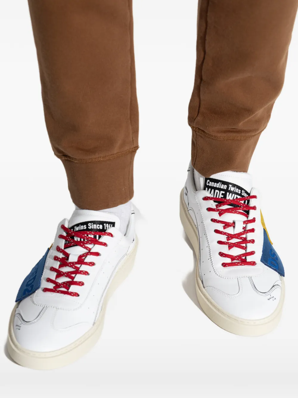 DSQUARED2 Sneakers met colourblocking Wit