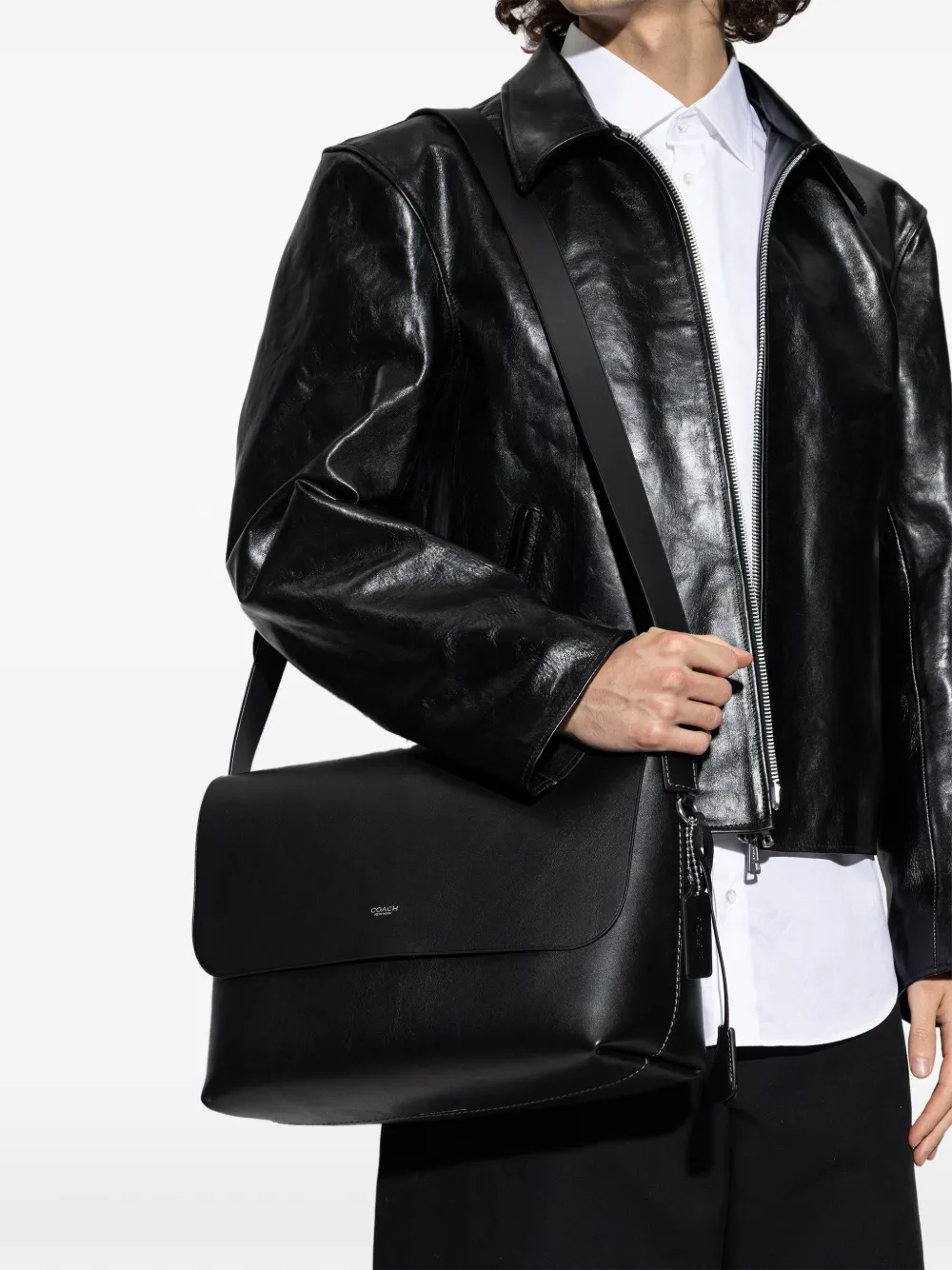 Coach Ludlow leather messenger bag - Zwart