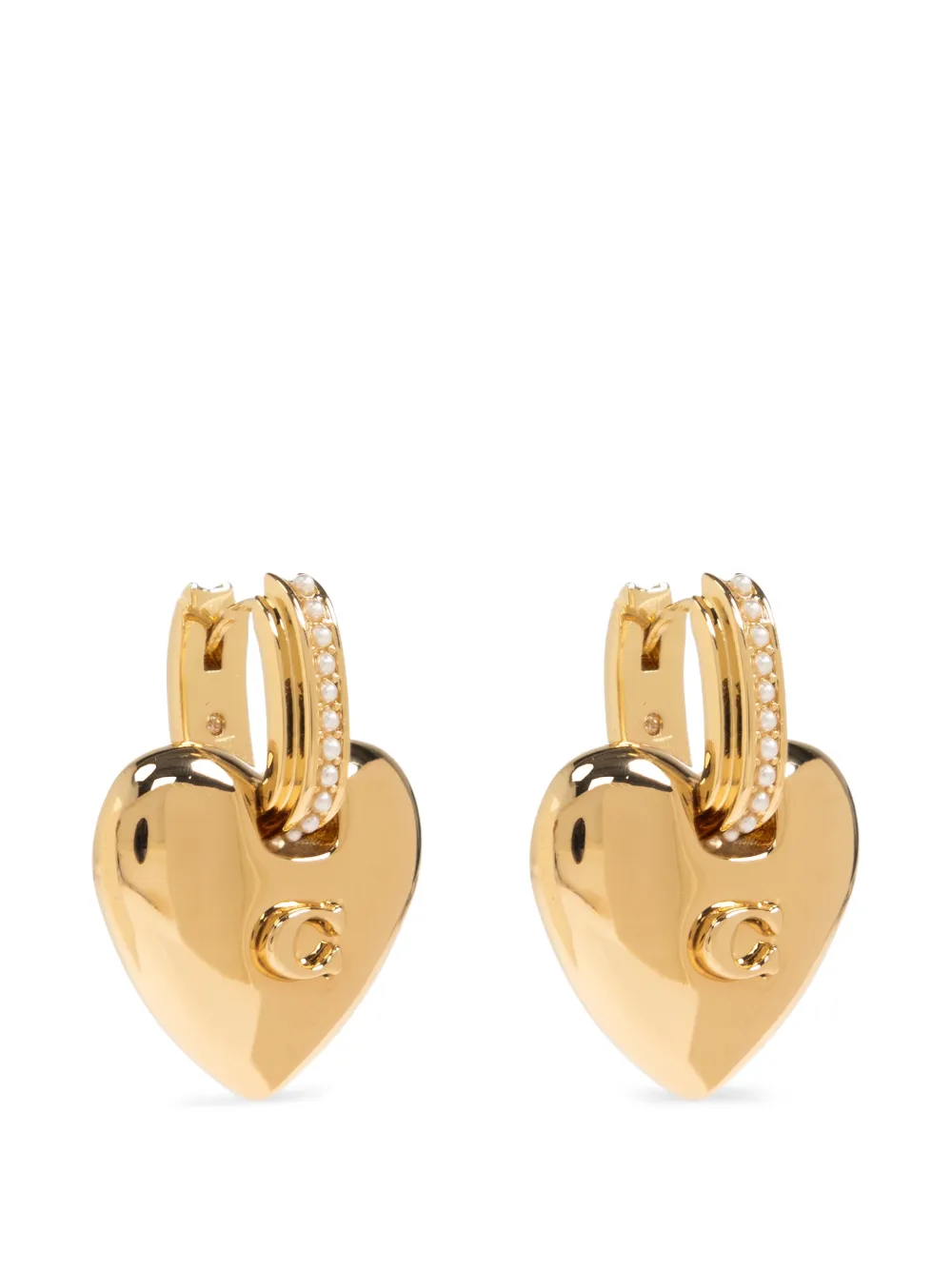 Coach heart embellished earrings - Oro