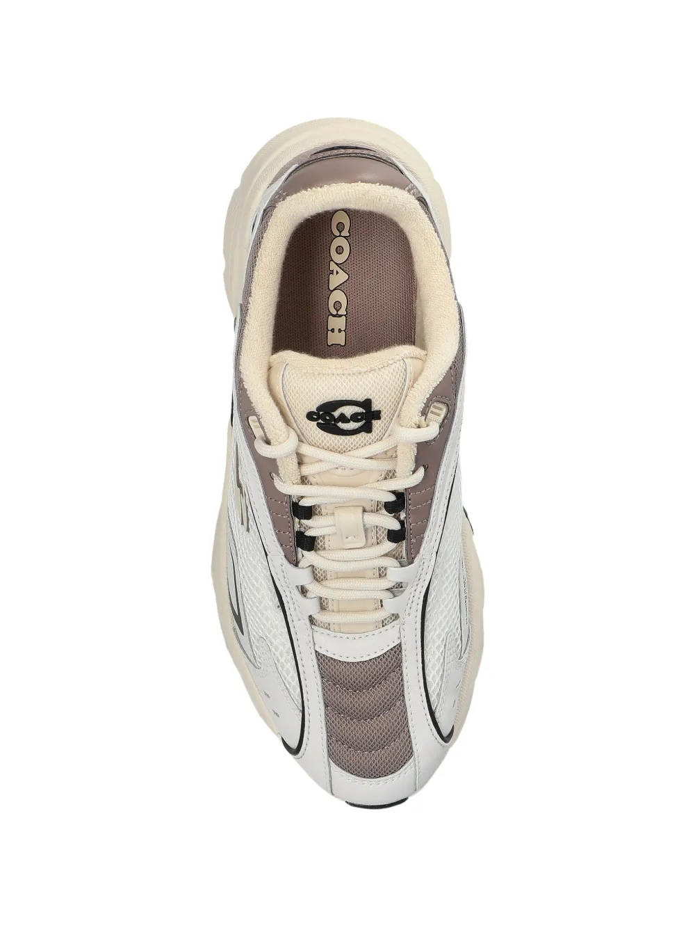 Coach panelled lace-up sneakers Wit