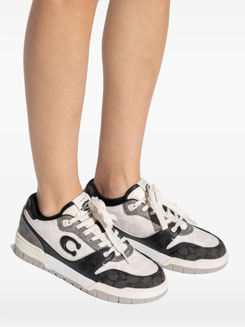 Coach Soho logo panelled sneakers Beige