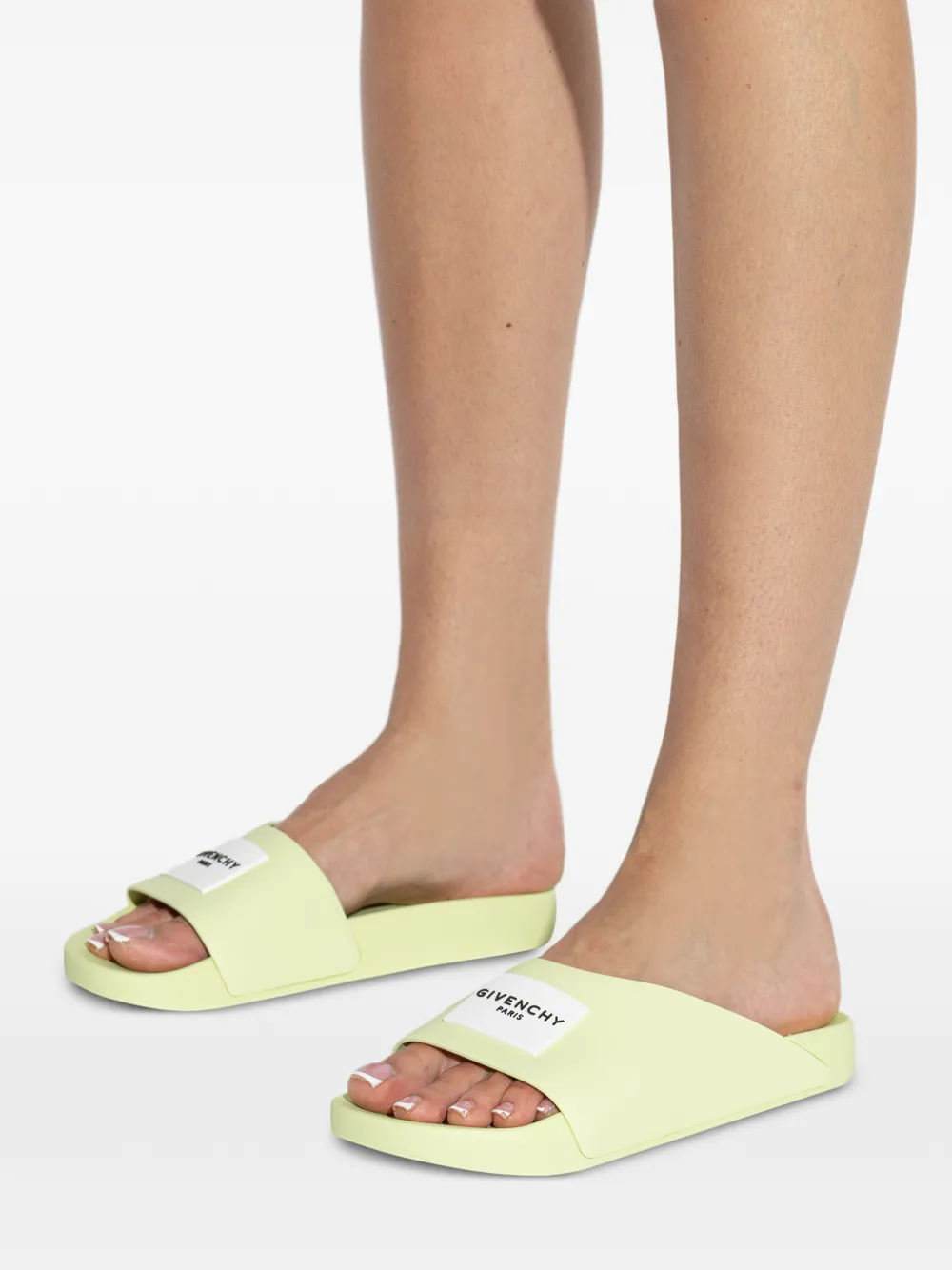 Givenchy Slippers met logopatch Geel