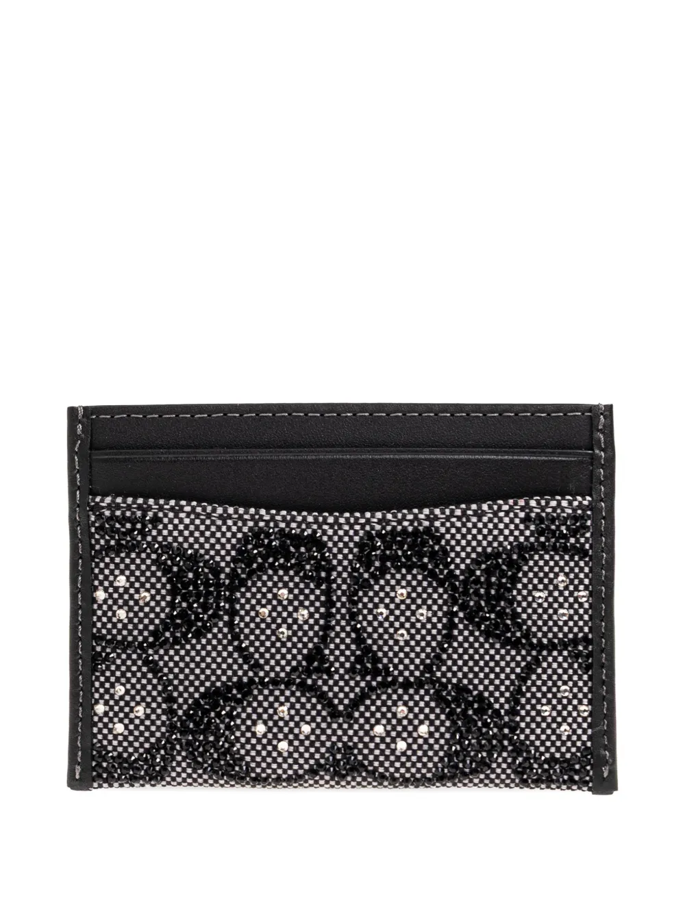 Coach beaded-detail card holder - Zwart