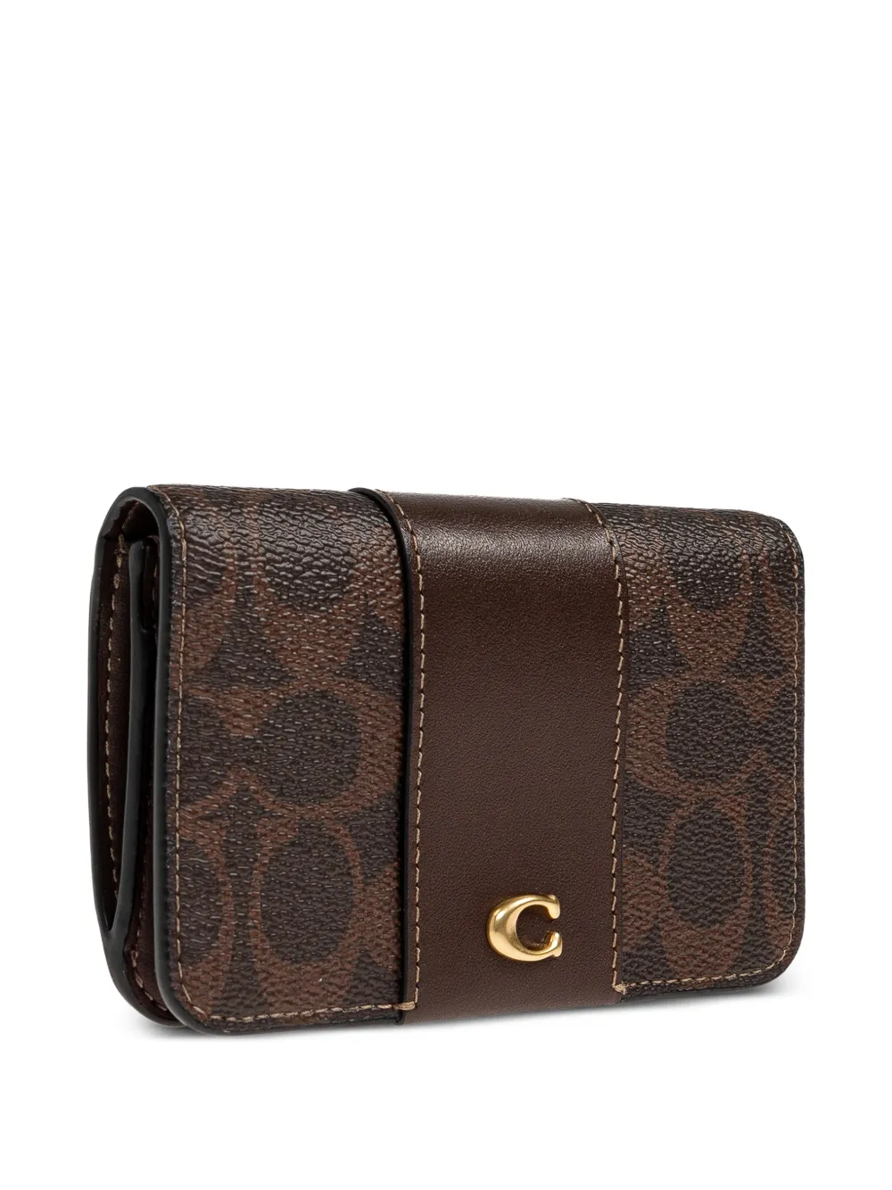  Coach Logo-pattern Snap-button Wallet - Brown 