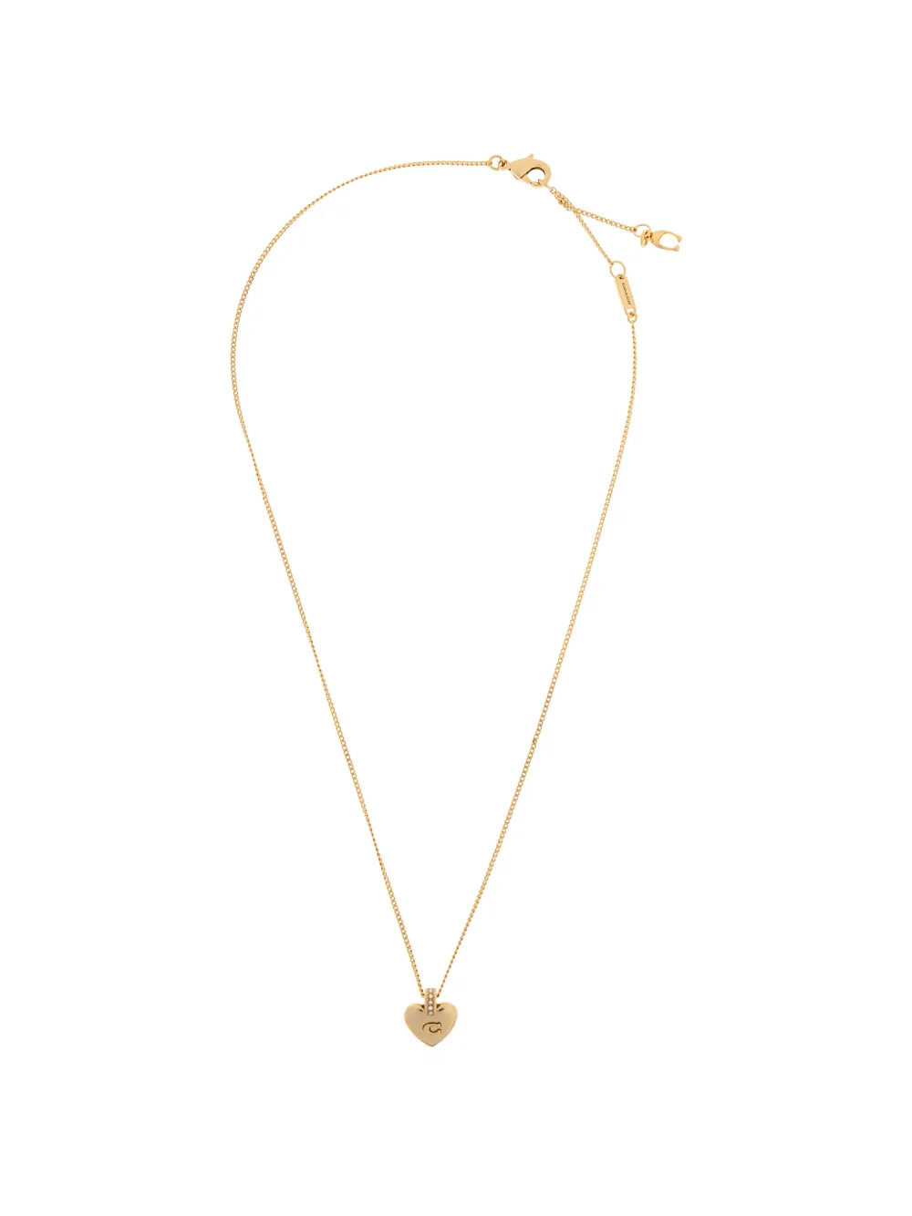 Coach heart logo pendant necklace - Oro