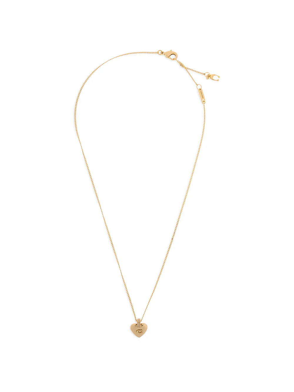 Coach heart logo pendant necklace - Oro