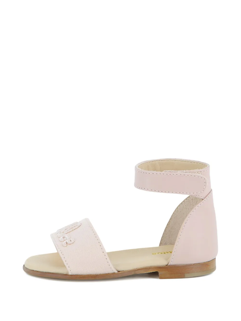Chloé Kids Sandalen met geborduurd enkelbandje Roze