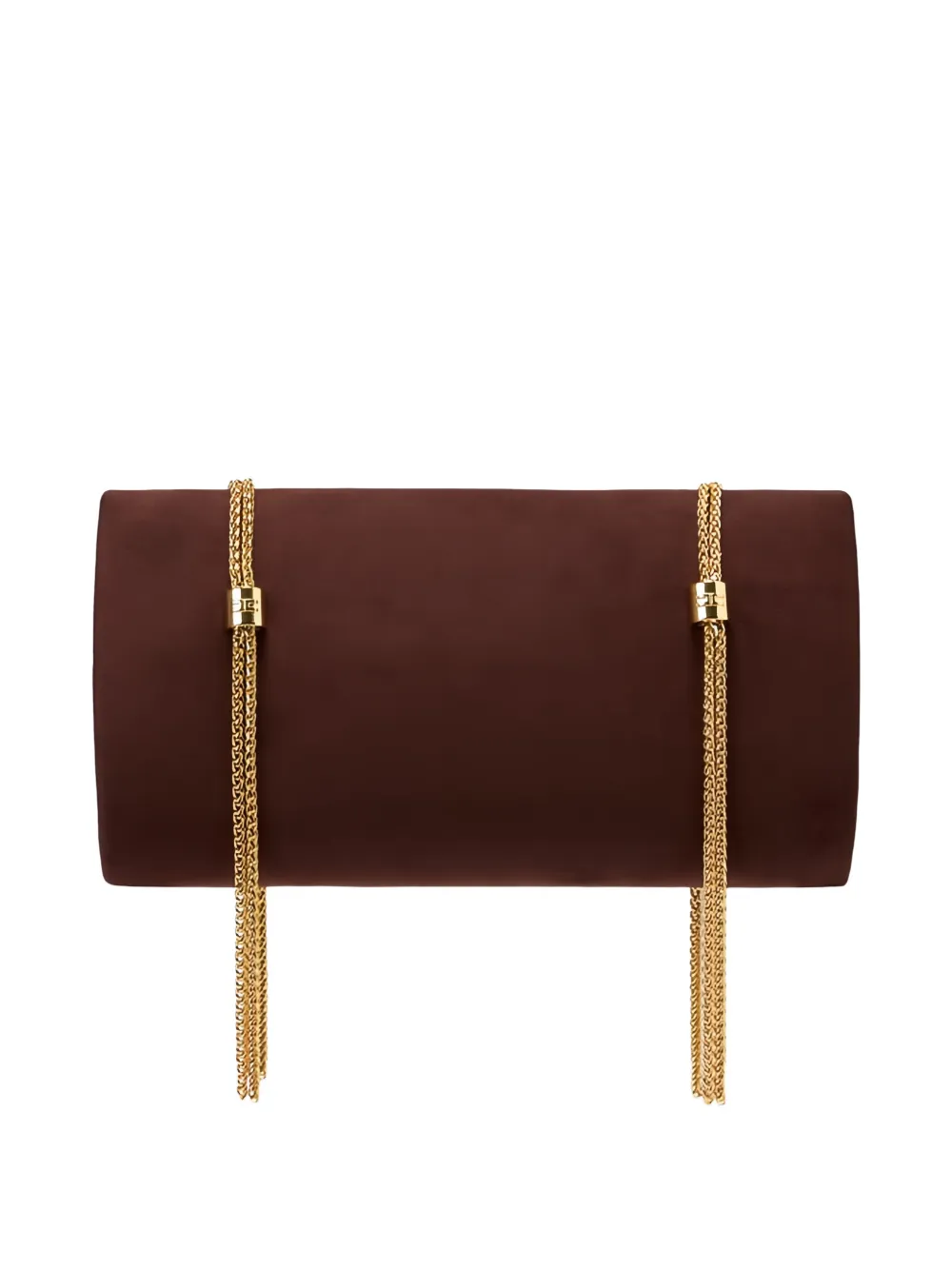 Elisabetta Franchi Ophidia schoudertas met logo ketting - Bruin