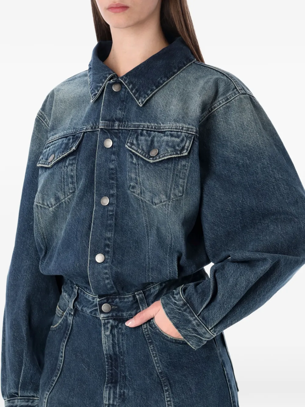  Haikure Buttoned Jumpsuit - Blue 