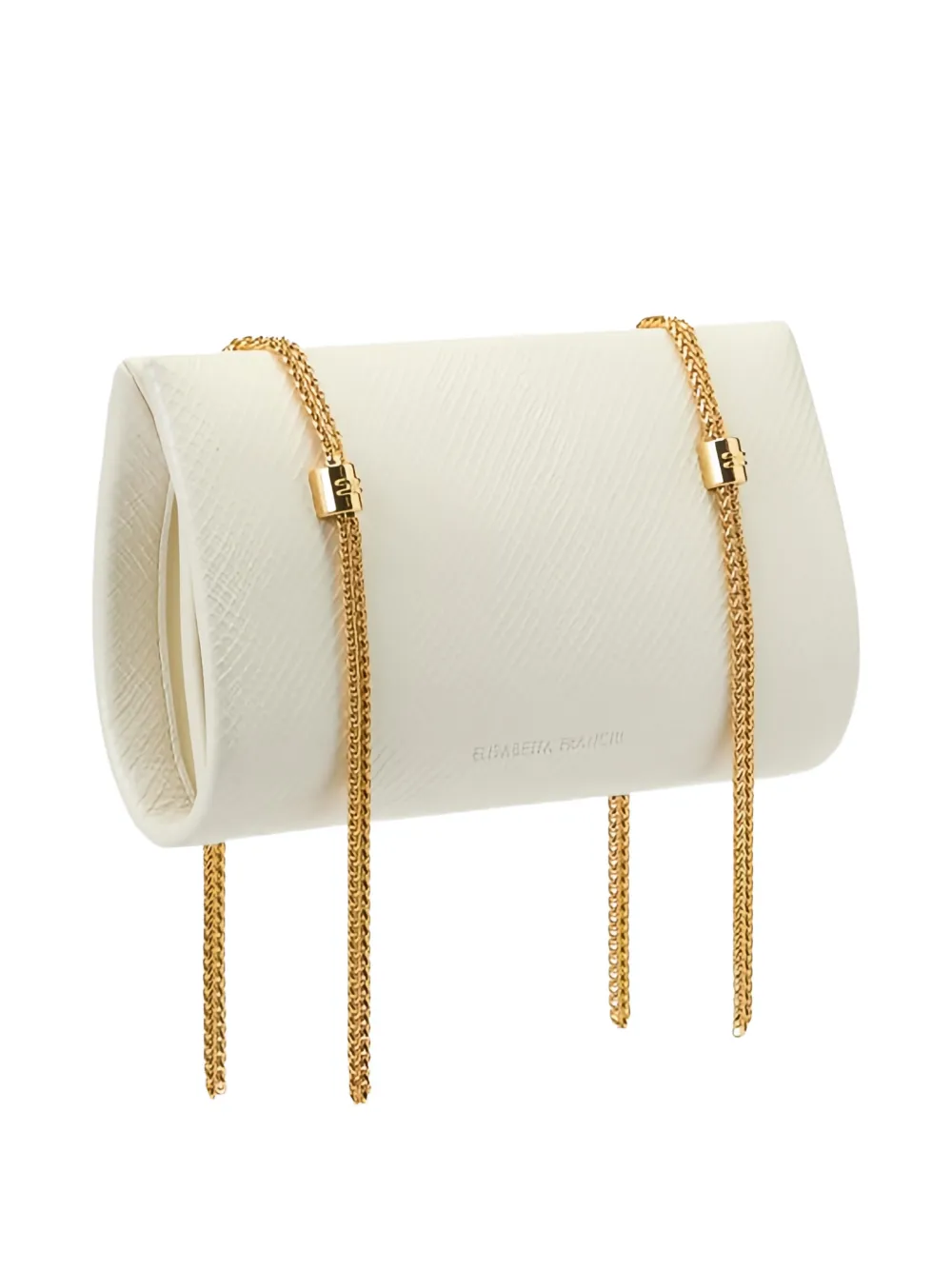 Elisabetta Franchi Logo Python Texture Clutch Bag - Neutrals 