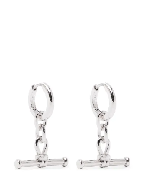Missoma Ridge t-bar drop hoop earrings