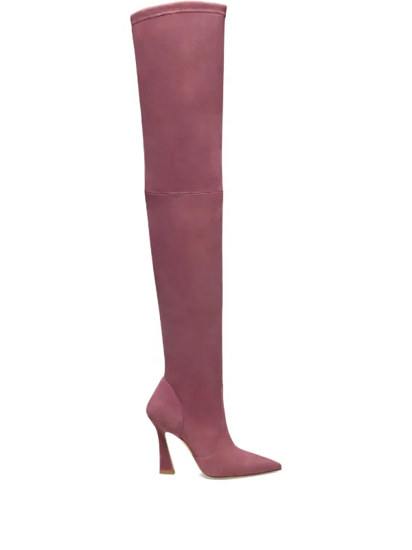 Stuart Weitzman Ultravinnie Pointed-toe Over-the-knee Boots in Pink