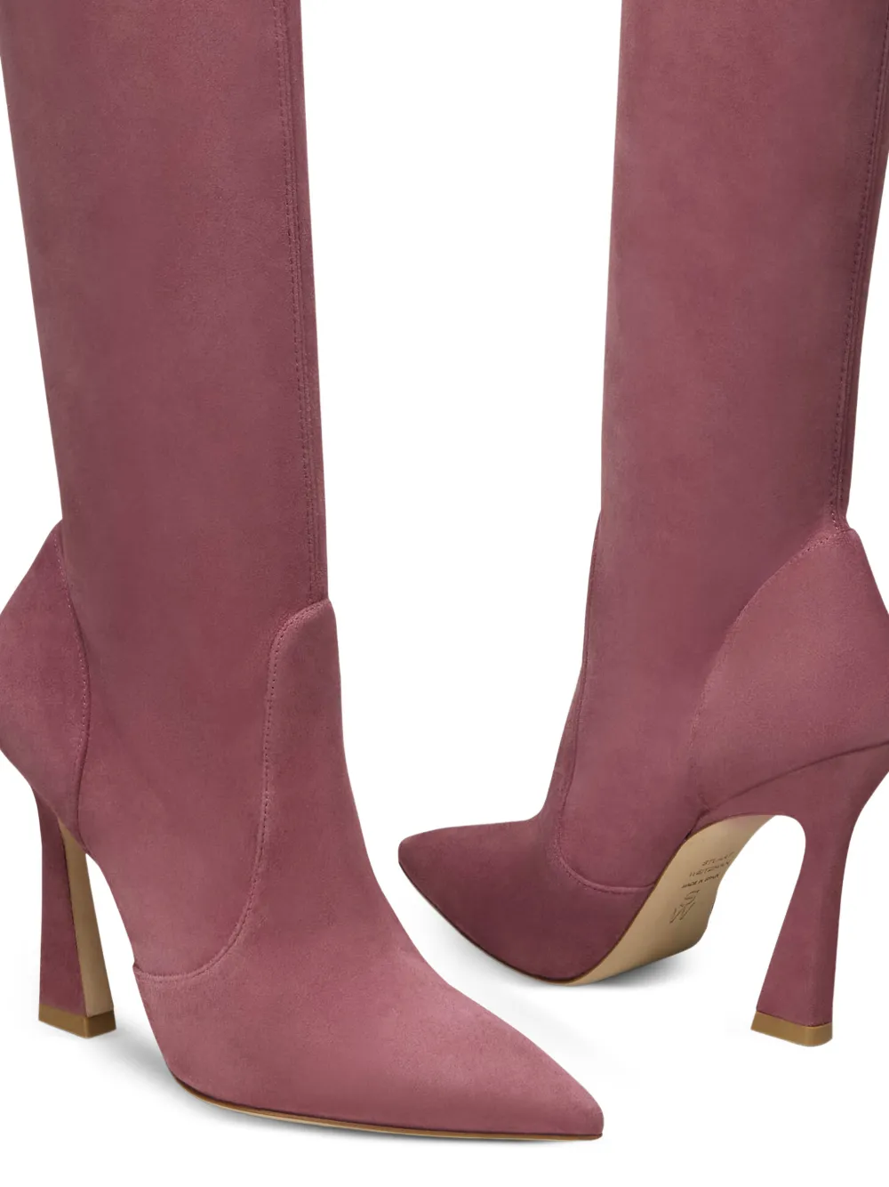 Stuart Weitzman Ultravinnie overknee laarzen met puntige neus Roze