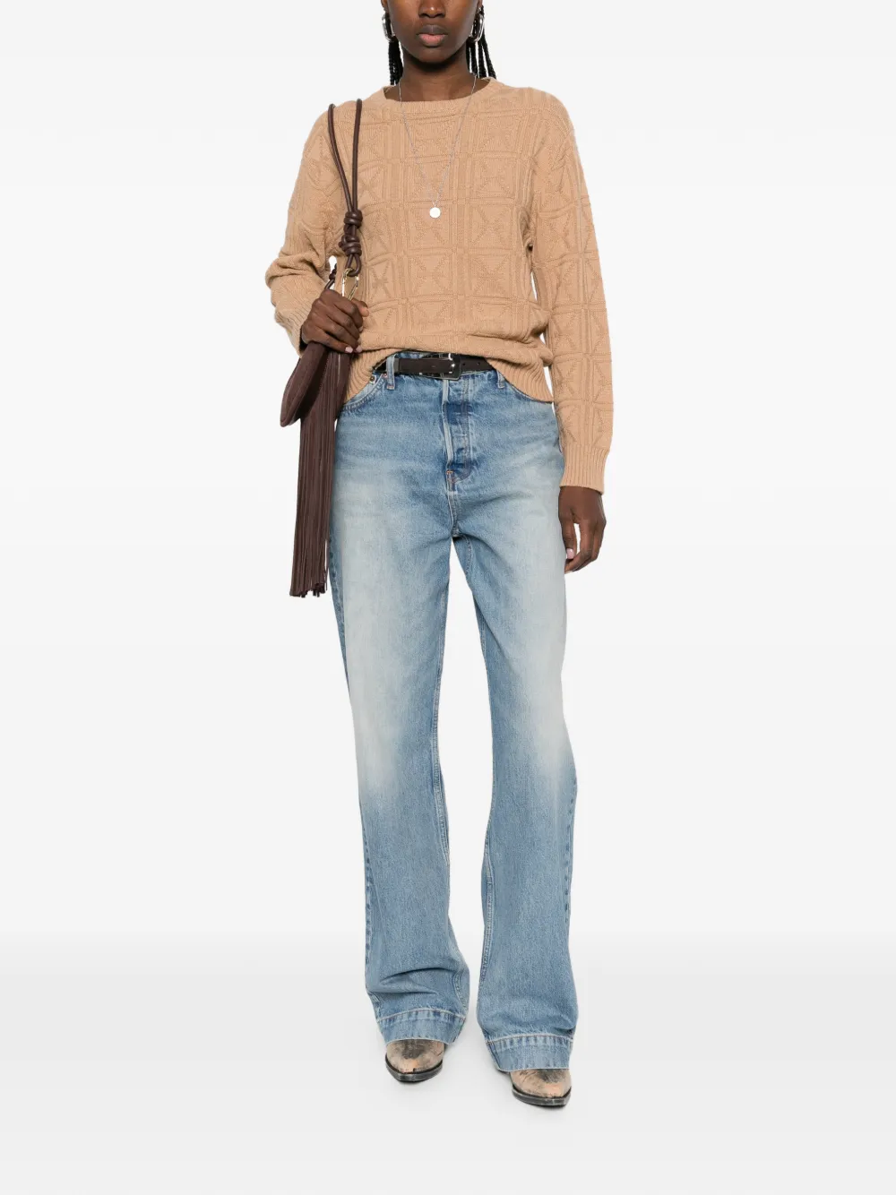  John Richmond Patterned Sweater - Brown 