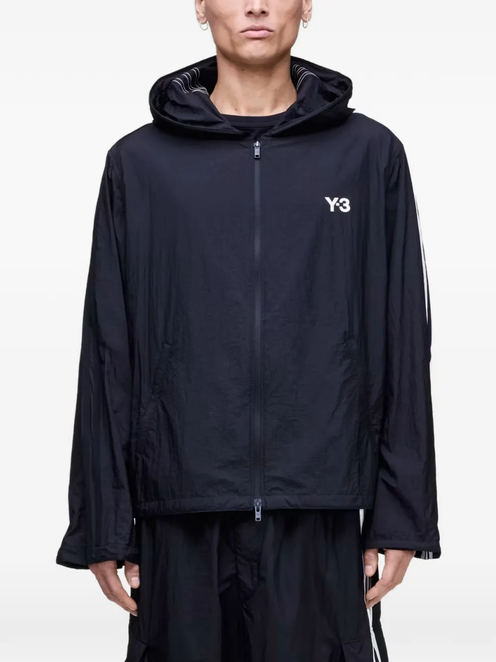 Y-3 Wired jack met drie strepen Blauw