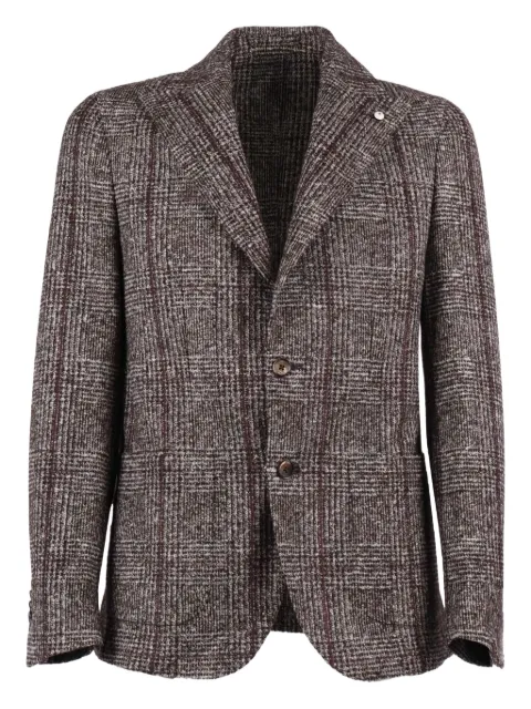 L.B.M. 1911 buttoned check-pattern blazer